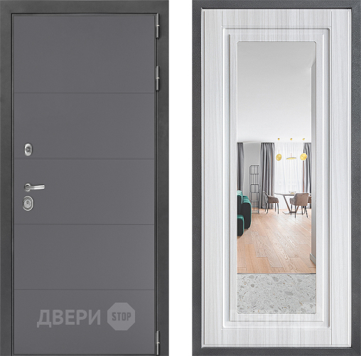 Дверь Дверной континент ДК-3/649 ФЛЗ Зеркало Сандал белый в Солнечногорске