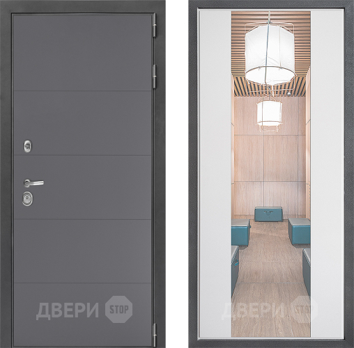 Дверь Дверной континент ДК-3/649 ФЛЗ-1 Зеркало Белый софт в Солнечногорске