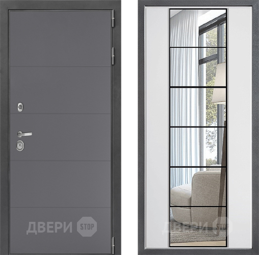 Дверь Дверной континент ДК-3/649 ФЛЗ-2 Зеркало Белый софт в Солнечногорске