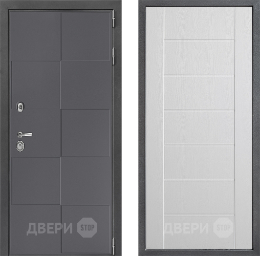 Входная металлическая Дверь Дверной континент ДК-3/606 ФЛ-Лайн Белое дерево в Солнечногорске