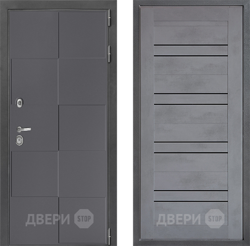 Входная металлическая Дверь Дверной континент ДК-3/606 ФЛ-49 Бетон серый в Солнечногорске