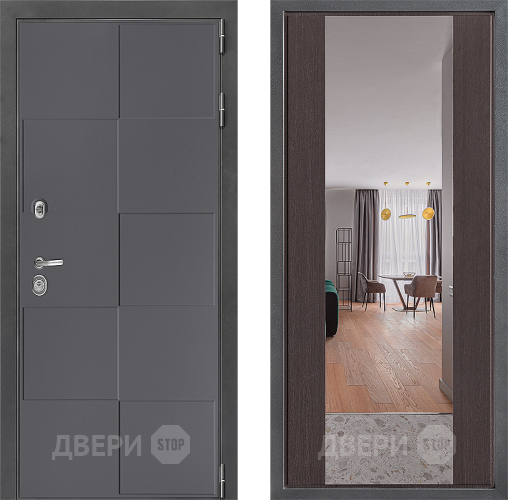 Входная металлическая Дверь Дверной континент ДК-3/606 ФЛЗ-1 Зеркало Венге в Солнечногорске