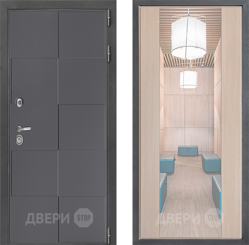Входная металлическая Дверь Дверной континент ДК-3/606 ФЛЗ-1 Зеркало Капучино в Солнечногорске