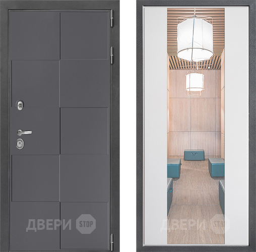 Дверь Дверной континент ДК-3/606 ФЛЗ-1 Зеркало Белый софт в Солнечногорске