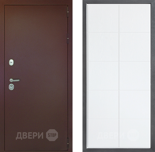 Входная металлическая Дверь Дверной континент Рубикон Медь Дизайн ФЛ-Кватро Белое дерево в Солнечногорске