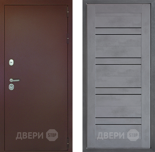 Входная металлическая Дверь Дверной континент Рубикон Медь Дизайн ФЛ-49 Бетон серый в Солнечногорске