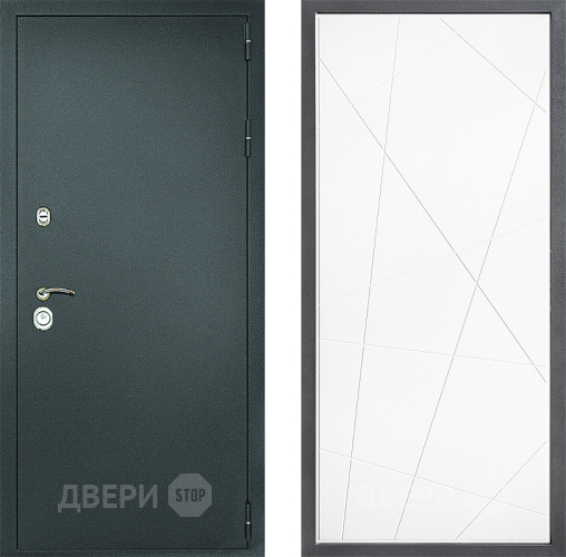 Дверь Дверной континент Рубикон Серебро Дизайн ФЛ-655 Белый софт в Солнечногорске