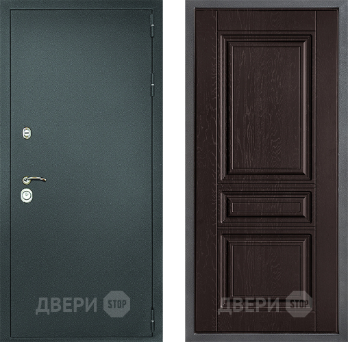 Входная металлическая Дверь Дверной континент Рубикон Серебро Дизайн ФЛ-243 Дуб шоколадный в Солнечногорске