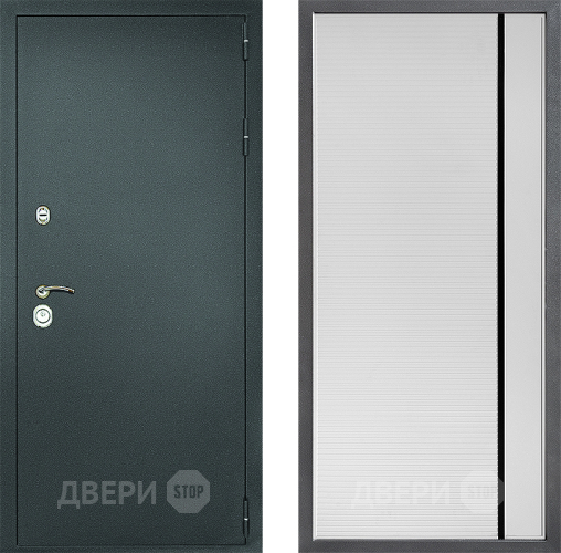 Входная металлическая Дверь Дверной континент Рубикон Серебро Дизайн ФЛ-757 Черное Стекло Софт милк в Солнечногорске