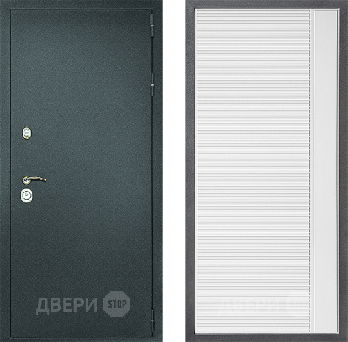 Входная металлическая Дверь Дверной континент Рубикон Серебро Дизайн ФЛ-757 Белое Стекло Софт милк в Солнечногорске