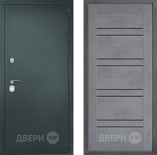 Входная металлическая Дверь Дверной континент Рубикон Серебро Дизайн ФЛ-49 Бетон серый в Солнечногорске