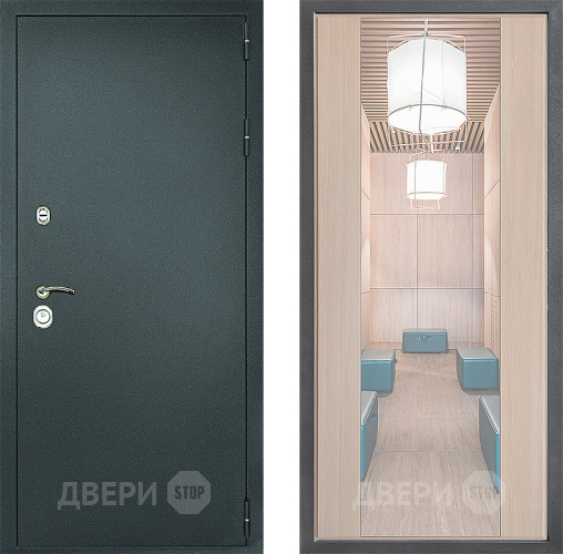 Входная металлическая Дверь Дверной континент Рубикон Серебро Дизайн ФЛЗ-1 Зеркало Капучино в Солнечногорске