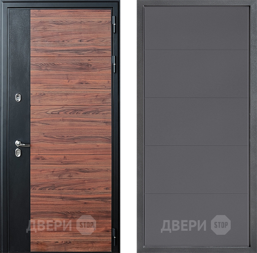 Входная металлическая Дверь Дверной континент ДК-15 Красное Дерево ТЕРМО ФЛ-649 Графит софт в Солнечногорске