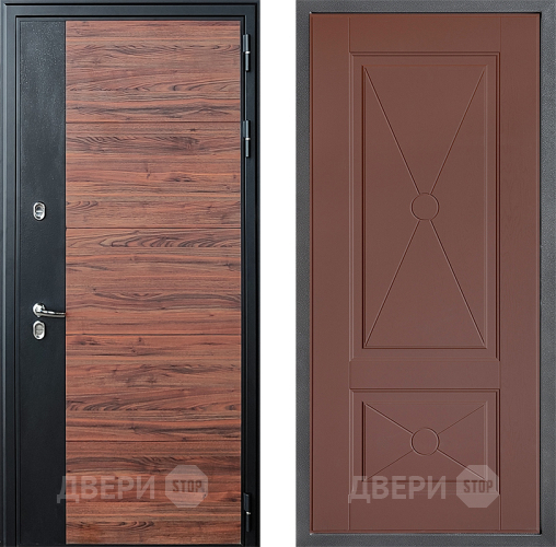 Входная металлическая Дверь Дверной континент ДК-15 Красное Дерево ТЕРМО ФЛ-617 Ясень шоколадный в Солнечногорске