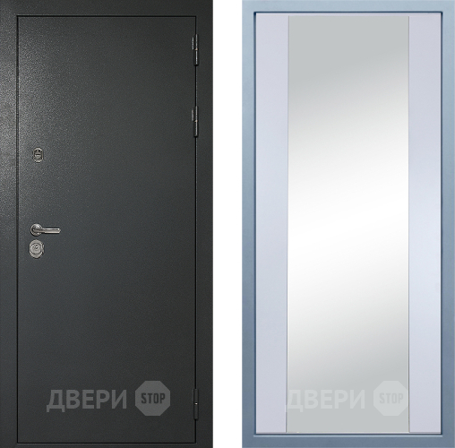 Входная металлическая Дверь Дива МД-40 Титан Д-15 Зеркало Белый в Солнечногорске