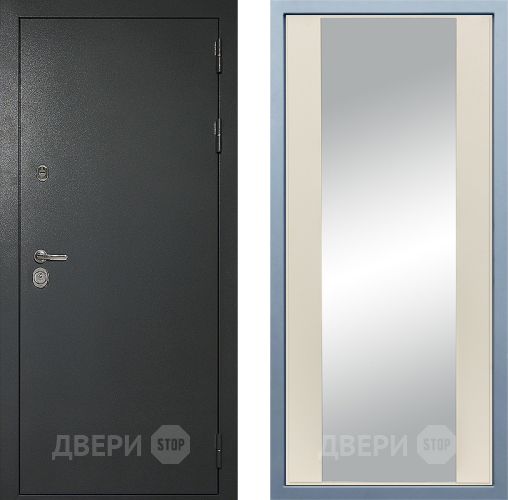 Входная металлическая Дверь Дива МД-40 Титан Д-15 Зеркало Шампань в Солнечногорске