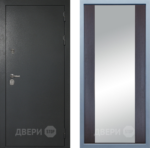 Входная металлическая Дверь Дива МД-40 Титан Д-15 Зеркало Венге в Солнечногорске