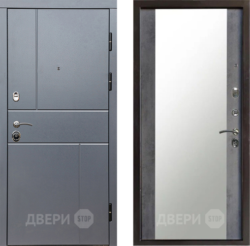 Дверь Престиж Горизонт Грэй Зеркало Бетон темный в Солнечногорске