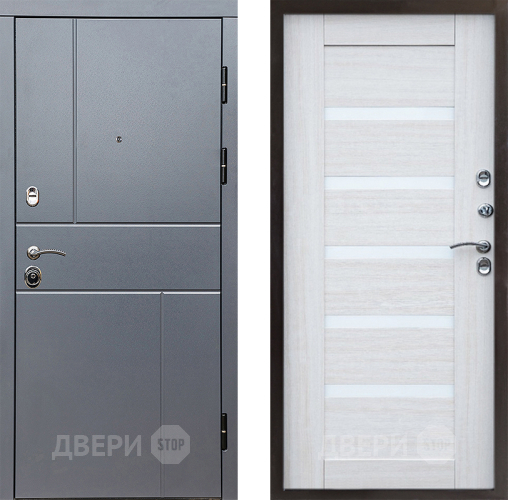 Входная металлическая Дверь Престиж Горизонт Грэй Царга Лиственница белая в Солнечногорске