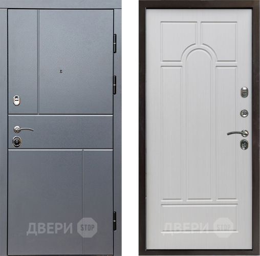 Входная металлическая Дверь Престиж Горизонт Грэй Арка Лиственница белая в Солнечногорске