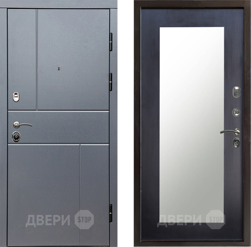 Входная металлическая Дверь Престиж Горизонт Грэй Зеркло Пастораль Венге в Солнечногорске