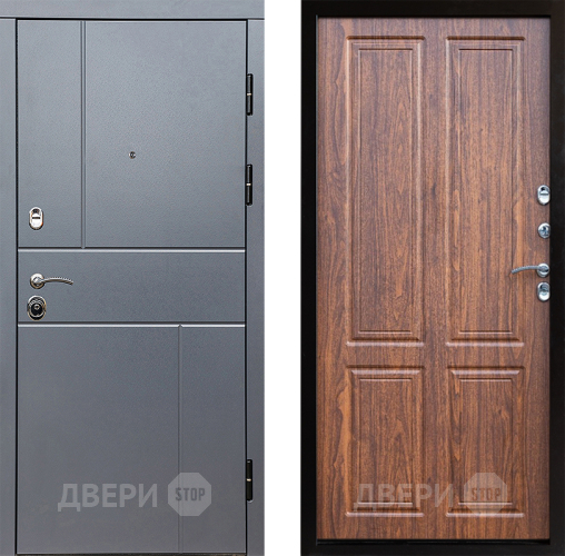 Входная металлическая Дверь Престиж Горизонт Грэй Премиум Орех светлый в Солнечногорске