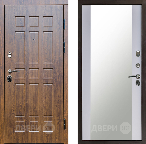 Входная металлическая Дверь Престиж Стандарт Зеркало Белый софт в Солнечногорске