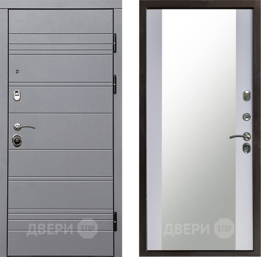 Дверь Престиж Линия Грэй Зеркало Белый софт в Солнечногорске