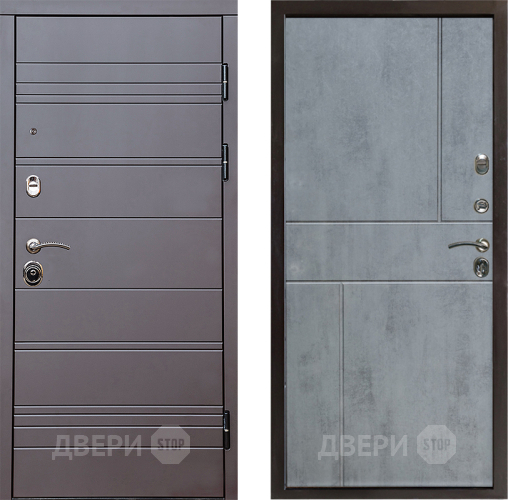Дверь Престиж Линия Браун Горизонт Бетон темный в Солнечногорске