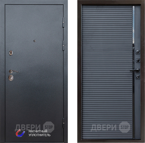 Входная металлическая Дверь Престиж Графит Porte Черный кварц в Солнечногорске