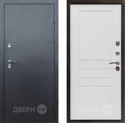 Входная металлическая Дверь Престиж TERMO с терморазрывом Снегирь Серебро Классика Лиственница белая в Солнечногорске