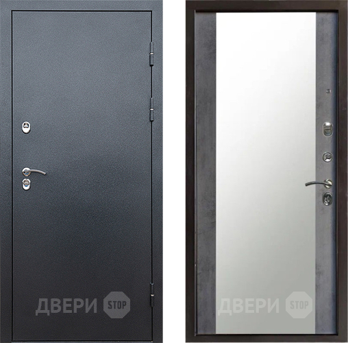 Дверь Престиж TERMO с терморазрывом Снегирь Серебро Зеркало Бетон темный в Солнечногорске