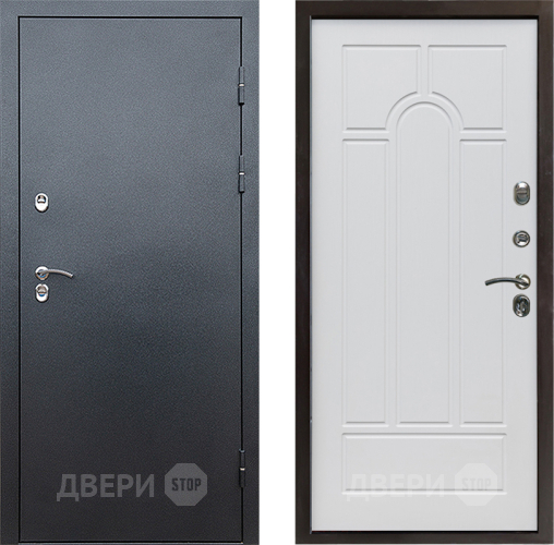 Входная металлическая Дверь Престиж TERMO с терморазрывом Снегирь Серебро Арка Белое дерево в Солнечногорске
