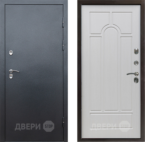 Входная металлическая Дверь Престиж TERMO с терморазрывом Снегирь Серебро Арка Лиственница белая в Солнечногорске