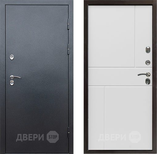 Входная металлическая Дверь Престиж TERMO с терморазрывом Снегирь Серебро Горизонт Бетон белый в Солнечногорске