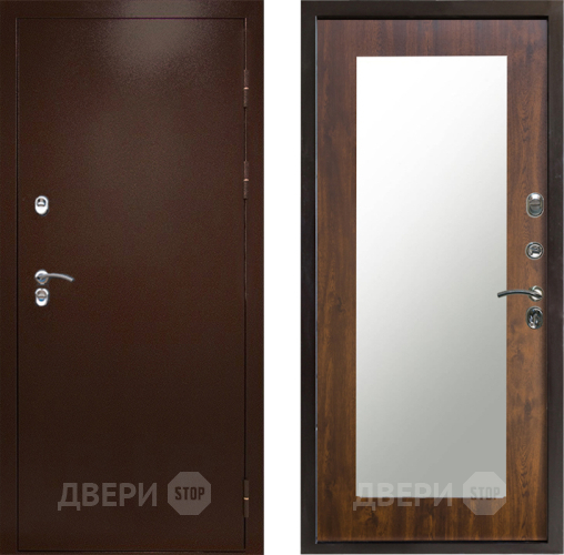 Входная металлическая Дверь Престиж TERMO с терморазрывом Снегирь Медь Зеркало пастораль Дуб в Солнечногорске