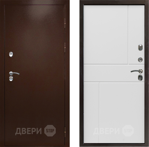 Входная металлическая Дверь Престиж TERMO с терморазрывом Снегирь Медь Горизонт Бетон белый в Солнечногорске