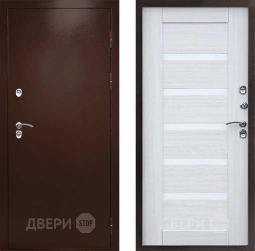 Входная металлическая Дверь Престиж TERMO с терморазрывом Снегирь Медь Царга Лиственница белая в Солнечногорске