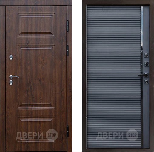 Входная металлическая Дверь Престиж TERMO с терморазрывом Премиум Орех Porte Черный кварц в Солнечногорске