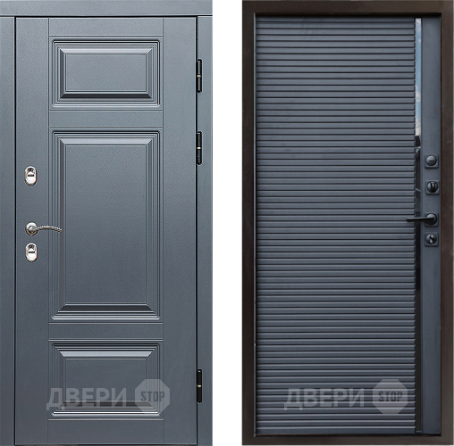Входная металлическая Дверь Престиж TERMO с терморазрывом Премиум Грэй Porte Черный кварц в Солнечногорске