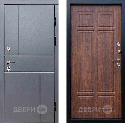 Входная металлическая Дверь Престиж TERMO с терморазрывом Горизонт Грэй Премиум Орех темный в Солнечногорске