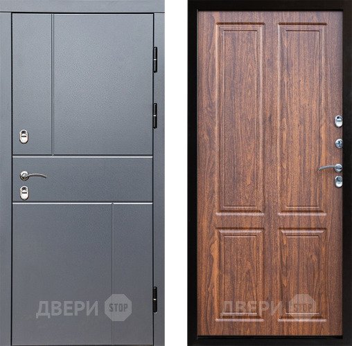 Входная металлическая Дверь Престиж TERMO с терморазрывом Горизонт Грэй Премиум Орех светлый в Солнечногорске