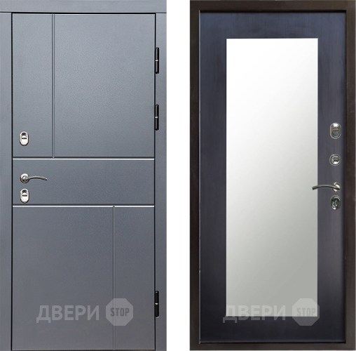 Входная металлическая Дверь Престиж TERMO с терморазрывом Горизонт Грэй Зеркало пастораль Венге в Солнечногорске