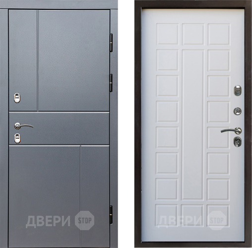 Входная металлическая Дверь Престиж TERMO с терморазрывом Горизонт Грэй Престиж Белое дерево в Солнечногорске