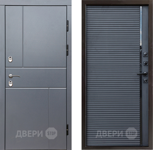 Входная металлическая Дверь Престиж TERMO с терморазрывом Горизонт Грэй Porte Черный кварц в Солнечногорске