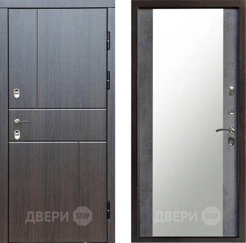 Входная металлическая Дверь Престиж TERMO с терморазрывом Горизонт Венге Зеркало Бетон темный в Солнечногорске