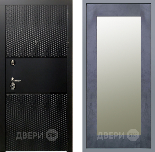 Дверь Заводские двери Тефлон Зеркало Модерн Бетон темный в Солнечногорске