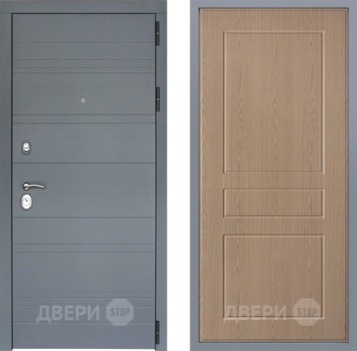 Дверь Заводские двери Лира Софт графит К-2 Беленый дуб в Солнечногорске