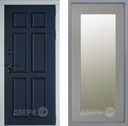 Дверь Заводские двери Стокгольм Зеркало Модерн Грей софт в Солнечногорске