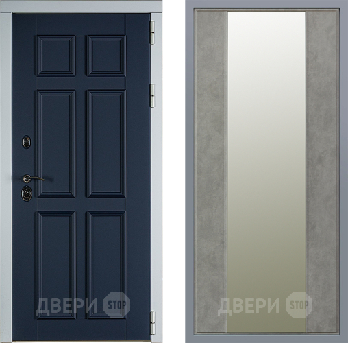 Дверь Заводские двери Стокгольм Зеркало Макси Бетон темный в Солнечногорске